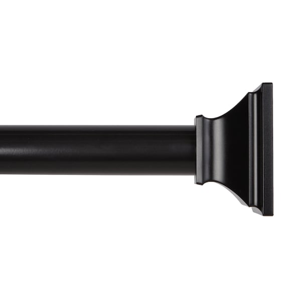 Kenney Mfg Twist & Fit No Tools Katrina Decorative Tension Shower Curtain Rod, 42-72in, Black KN911C/5HUS - main